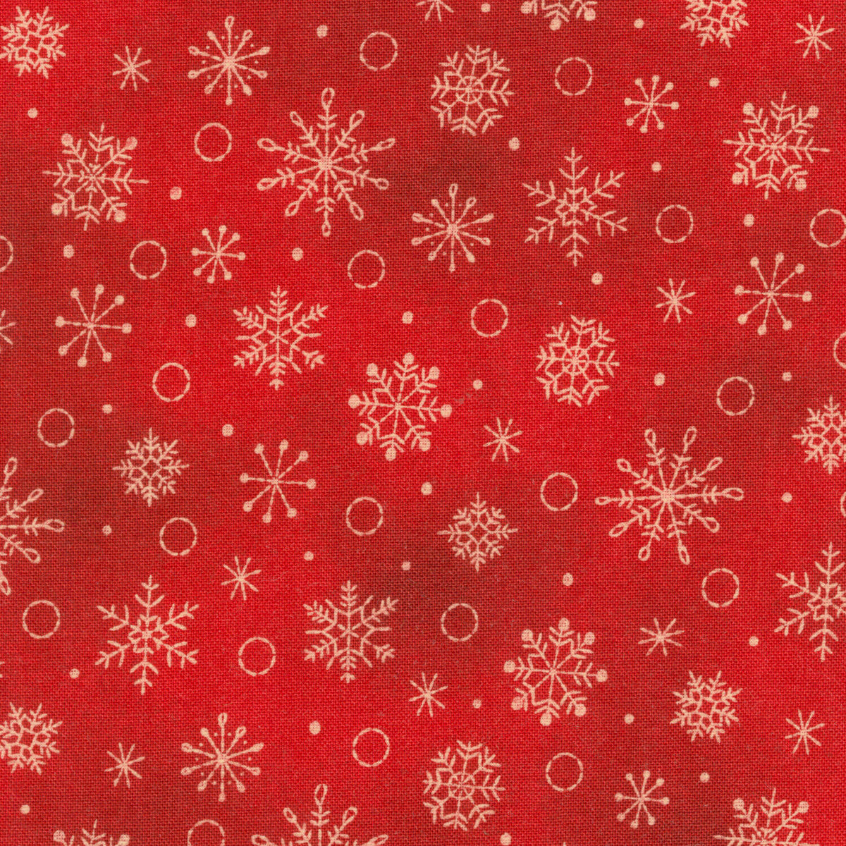 Christmastime - Snowflakes Red Yardage