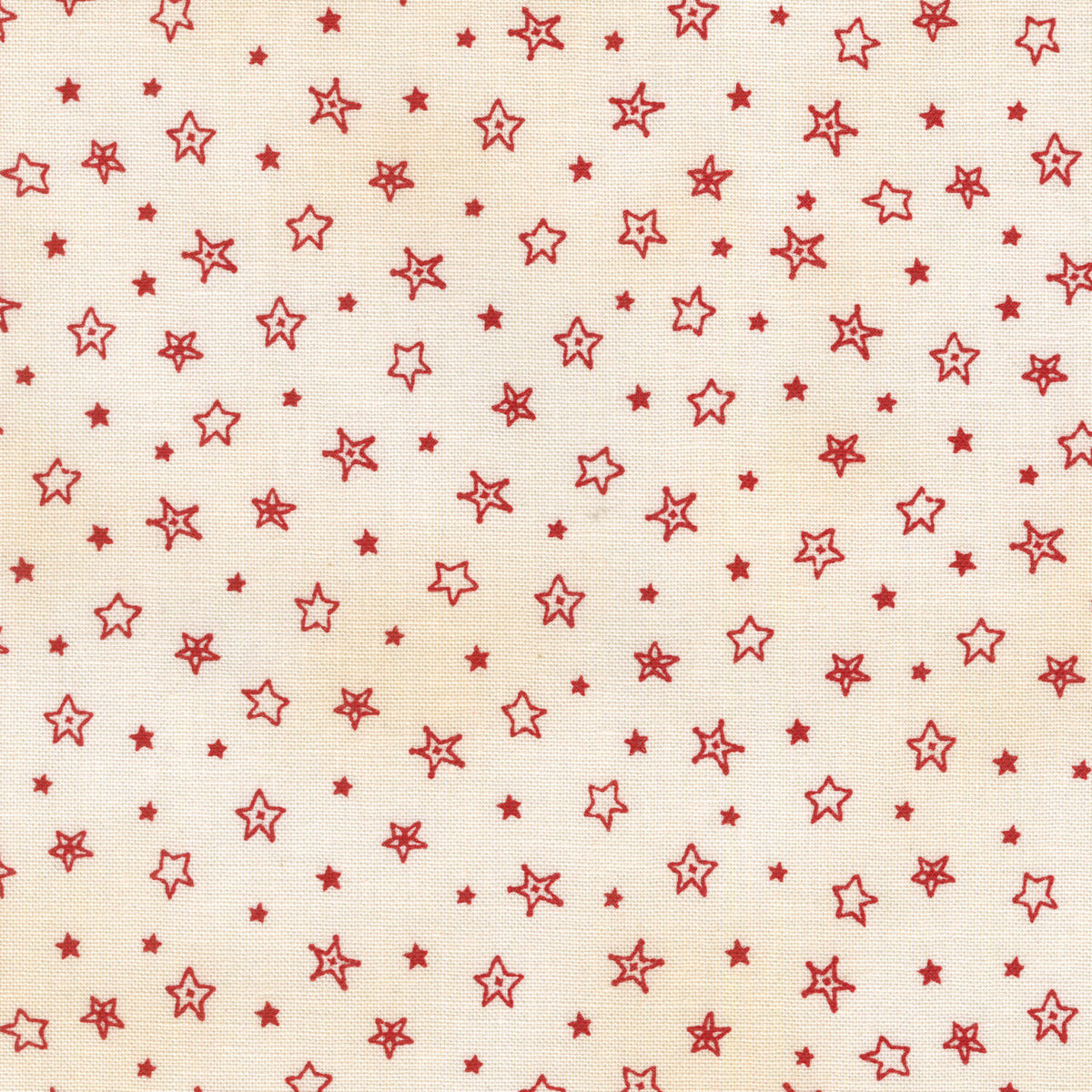 Christmastime - Stars Cream Red Yardage