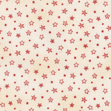 Christmastime - Stars Cream Red Yardage