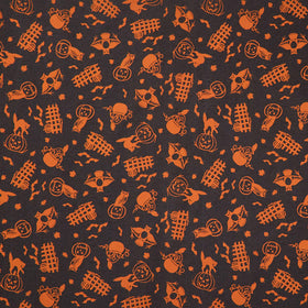 Pumpkin Grove - Spooky Fences Black Orange Yardage
