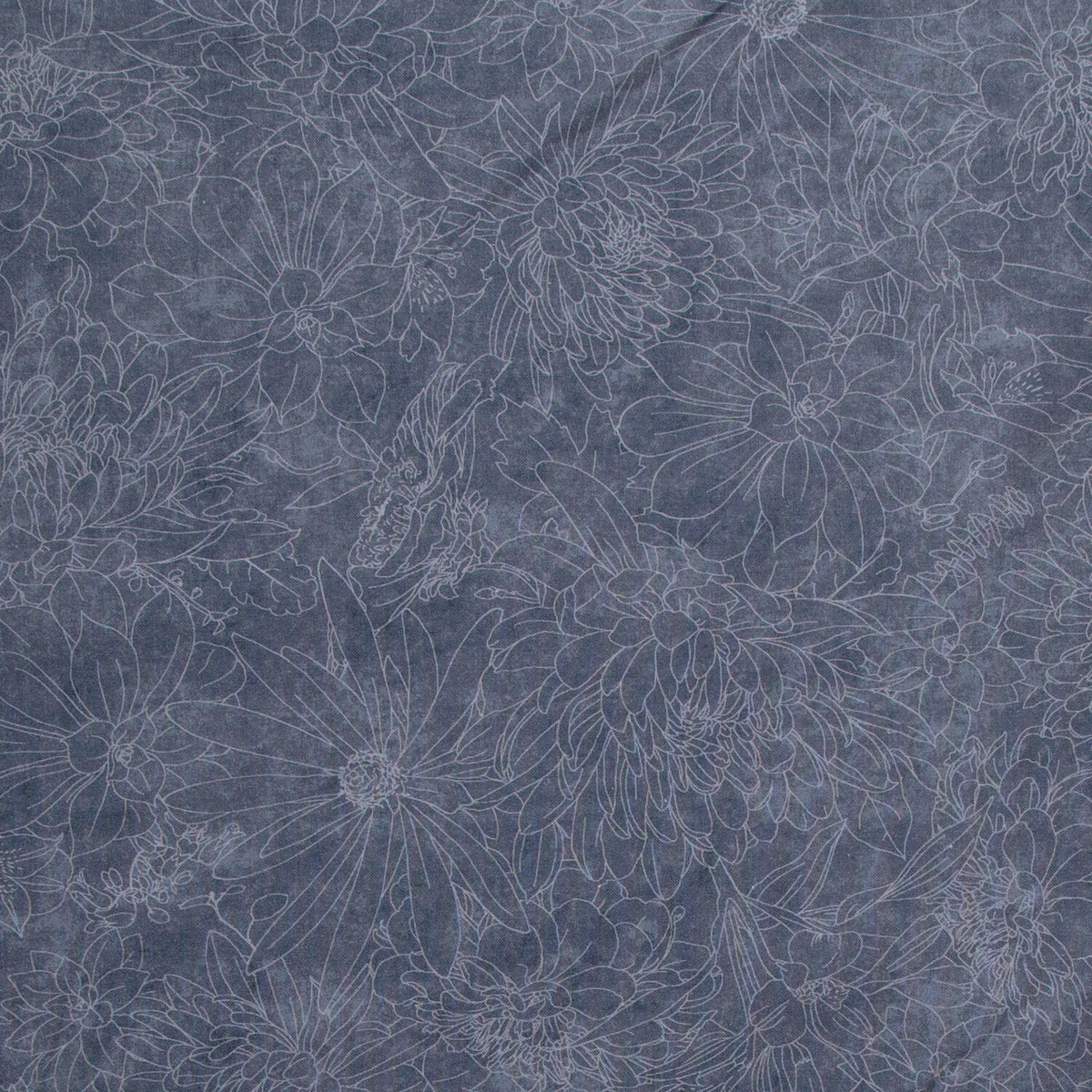 Fine Line Floral Quilt Backs - Medium Gray 108" Wide Backing Yardage