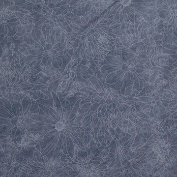 Fine Line Floral Quilt Backs - Medium Gray 108" Wide Backing Yardage