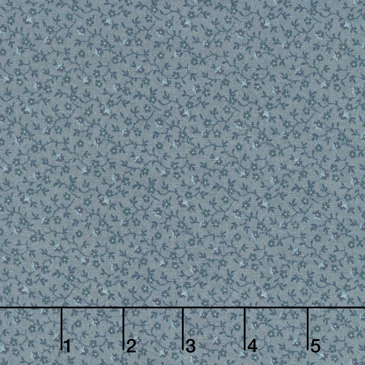 Midnight Bloom - Little Flowers Navy Dark Gray Yardage