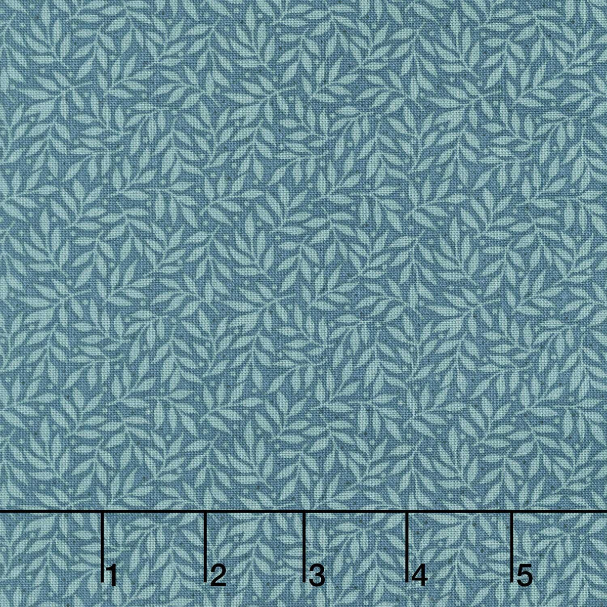 Midnight Bloom - Leaf Vine Teal Blue Yardage