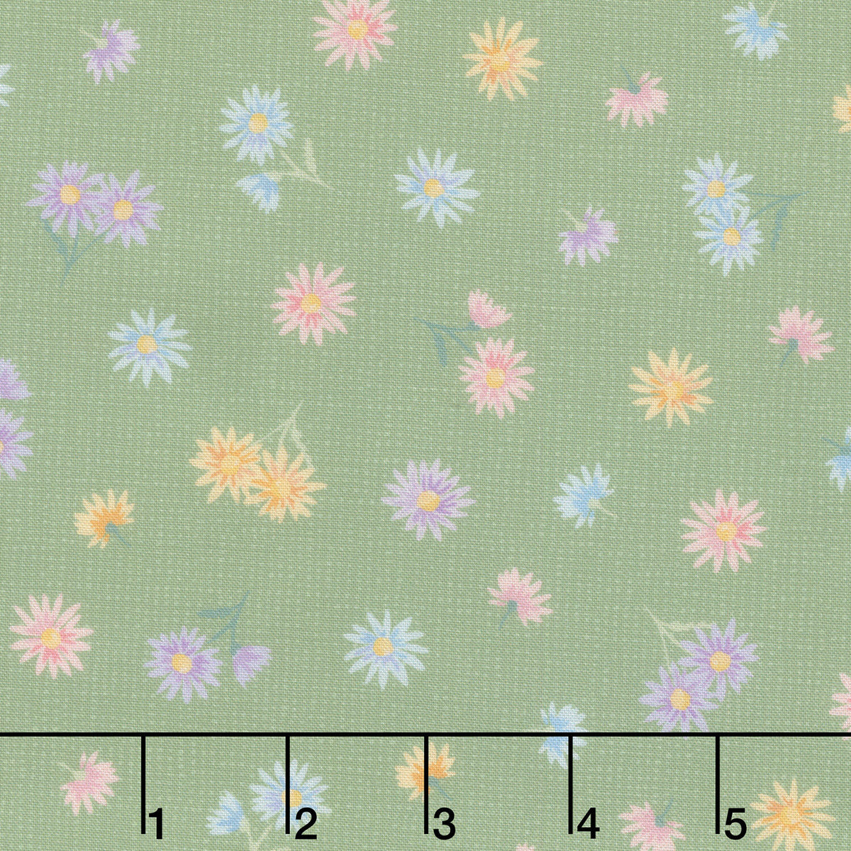 Gathering Sun - Tossed Floral Green Yardage
