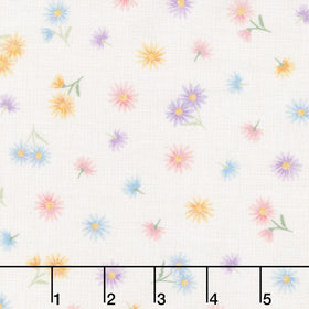 Gathering Sun - Tossed Floral White Yardage