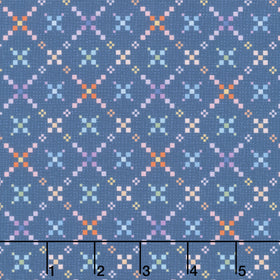 Gathering Sun - Quilt Diamond Blue Multi Yardage