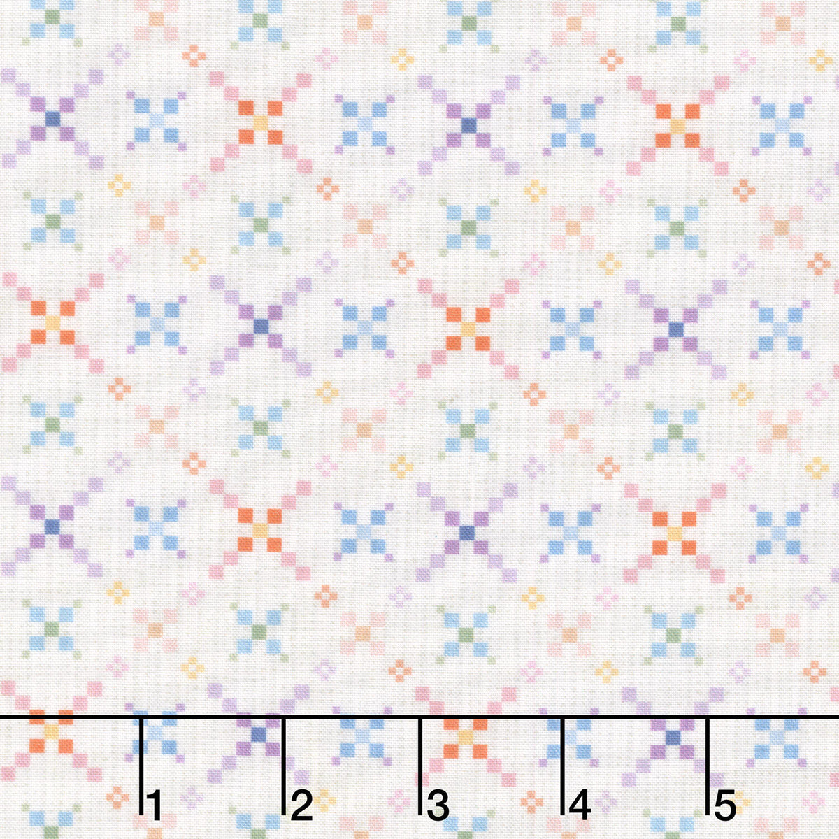 Gathering Sun - Quilt Diamond White Multi Yardage
