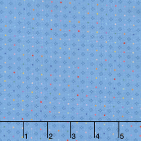 Gathering Sun - Geo Dot Blue Multi Yardage
