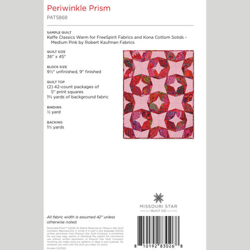Periwinkle Prism Quilt Pattern by Missouri Star
