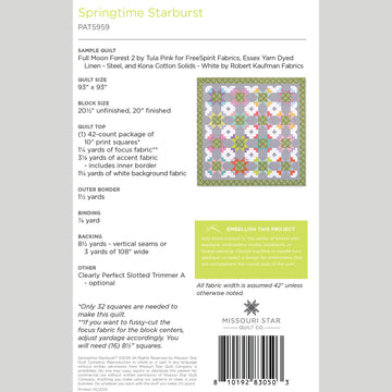 Springtime Starburst Quilt Pattern by Missouri Star