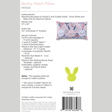 Bunny Patch Pillow Pattern by Missouri Star