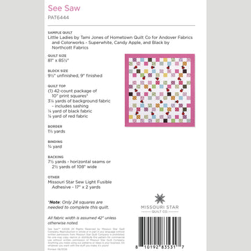 See Saw Quilt Pattern by Missouri Star