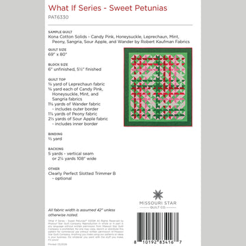 Digital Download - What If Series - Sweet Petunias Quilt Pattern by Missouri Star