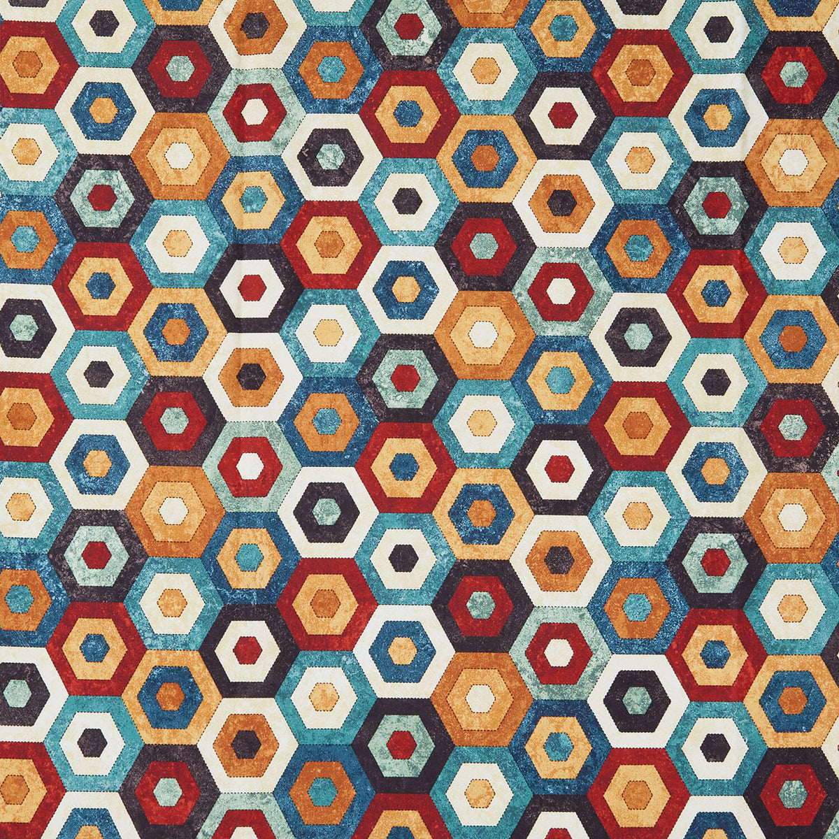 Stonehenge - Stitchin' Hexie Quilt Beige Multi Yardage
