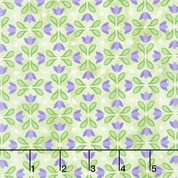 Tulip Garden - Geo Green Multi Yardage