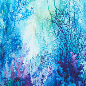 Coral Reef - Coral Turquoise 108" Wide Backing Yardage