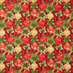Deck the Halls - Baubles Red Multi Yardage