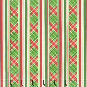 Deck the Halls - Stripe Beige Multi Yardage