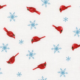 Holly Jolly - Cardinal Toss White Multi Yardage
