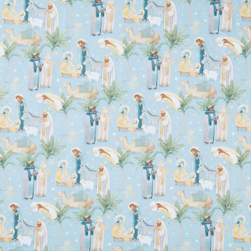 The Nativity - Scenic Blue Multi Yardage