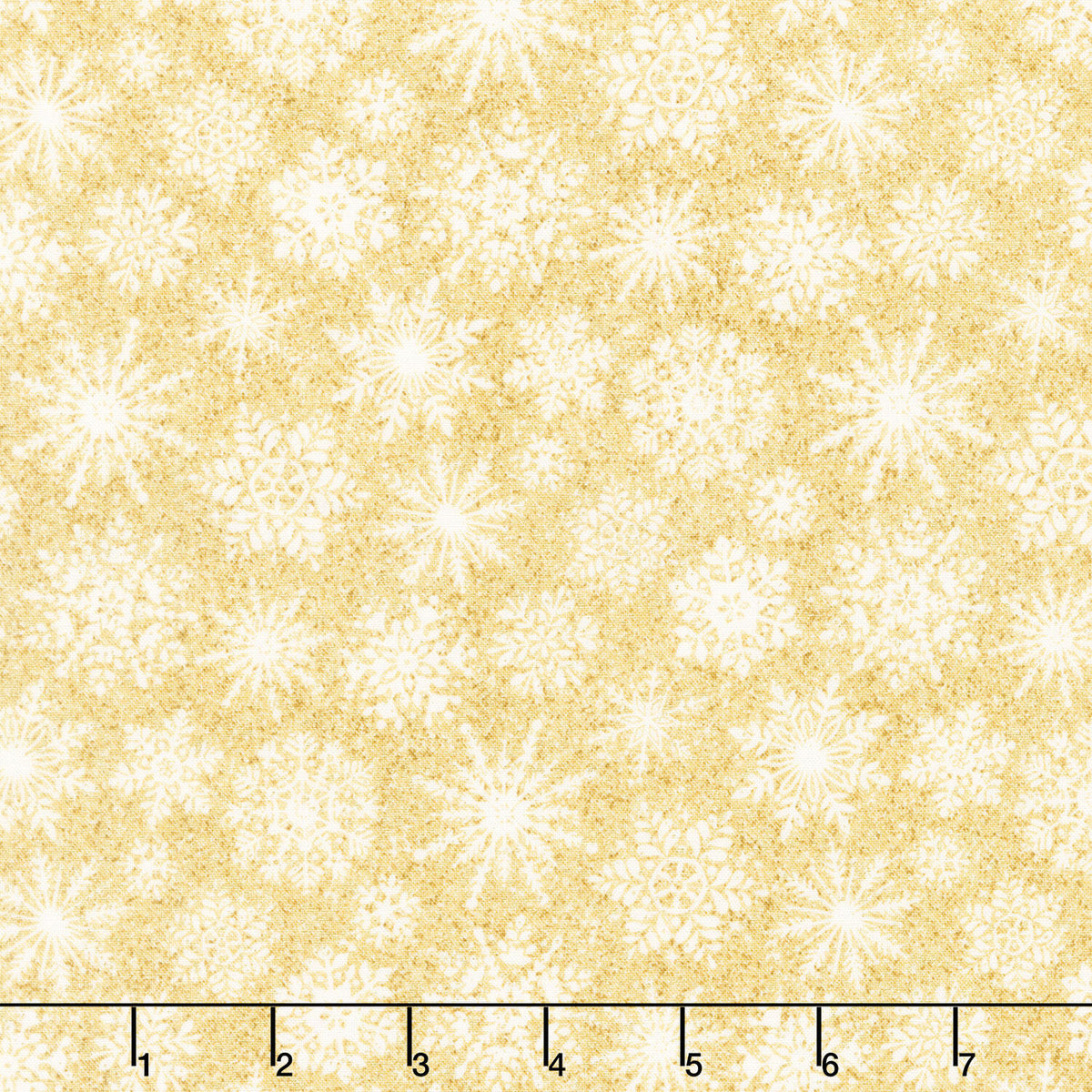Shimmer - O' Christmas Tree - Gold Snowflakes Gold Metallic Yardage