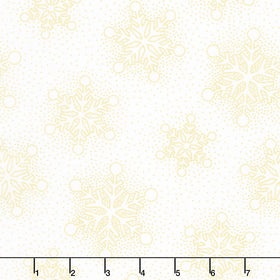 Shimmer - O' Christmas Tree - White Snowflakes White Metallic Yardage