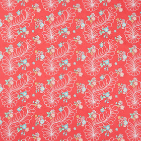 Quilting in Bloom - Feather Floral Red Multi Yardage