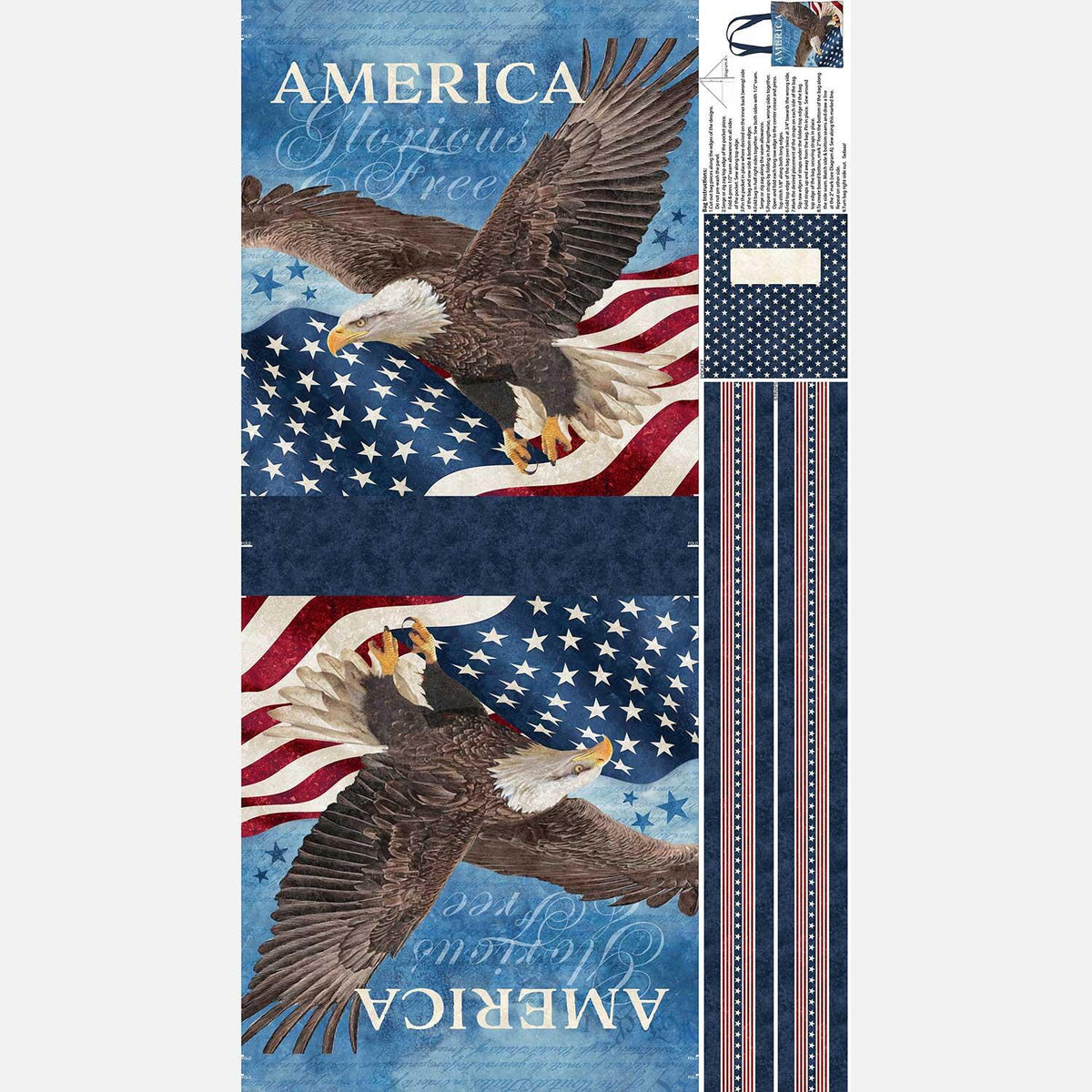 Stonehenge - Stars and Stripes America Tote Bag Navy Multi Panel