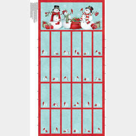 Holly Jolly - Advent Panel Turquoise Multi Yardage