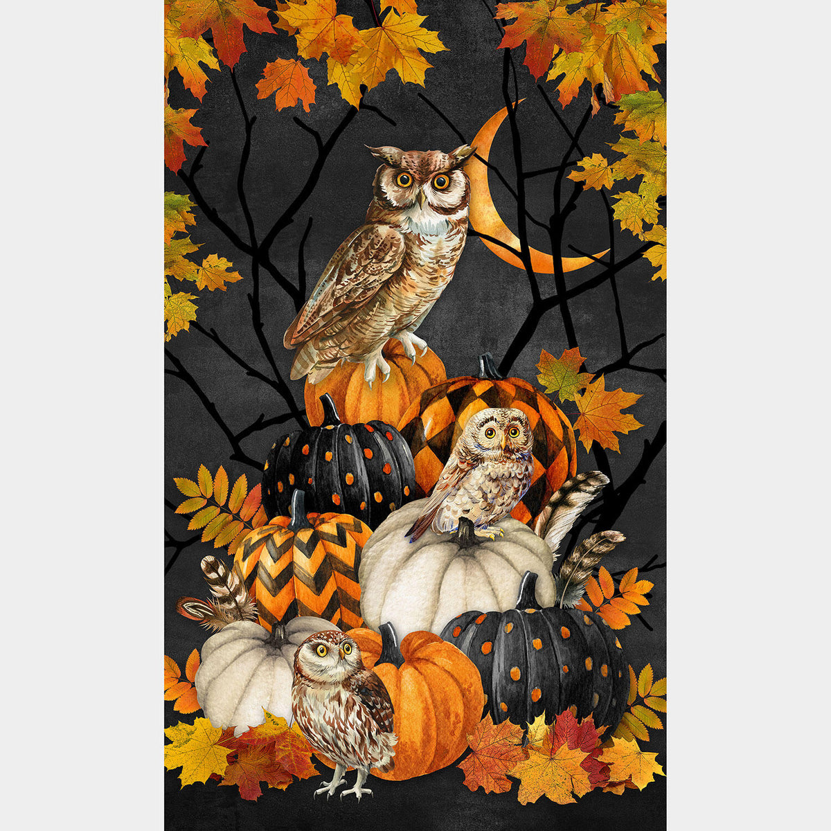 Night Owl - Halloween Charcoal Multi Panel