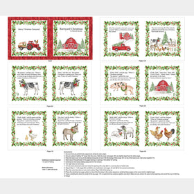 Barnyard Christmas - Christmas Book White Multi Panel