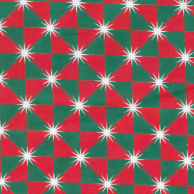 Nutcracker Whimsy - Diamond Geo Red Green Yardage