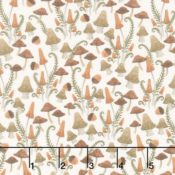 Autumn Homestead - Mini Mushrooms Ecru Yardage