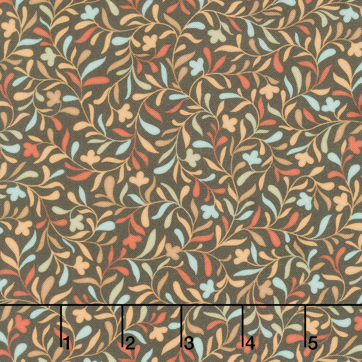 Autumn Homestead - Allover Vines Brown Multi Yardage
