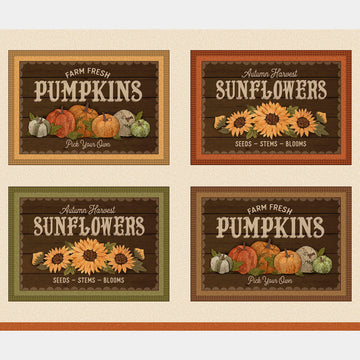 Autumn Homestead - Pumpkin Placemat Multi Panel