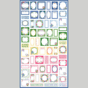 Ingrid's Wildflowers - Floral Quilt Label White Panel
