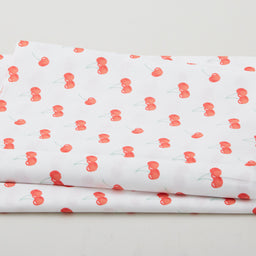 Sweetheart Blooms - Cherries White 2 Yard Cut