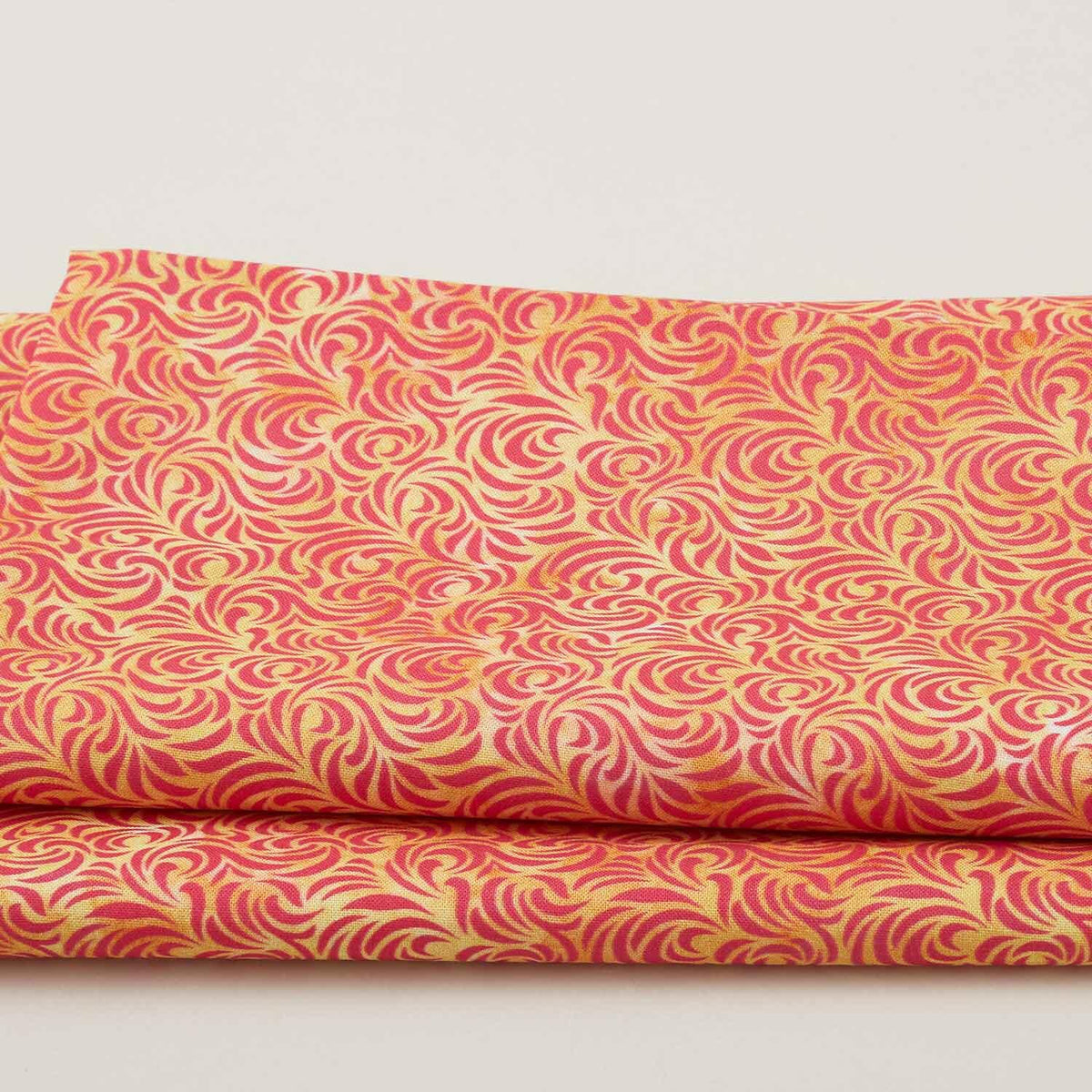 Sunlit Hummingbirds - Coral Swirls 2 Yard Cut