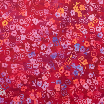 Jeweled Blossoms - Garnet Ditsy Blooms 2 Yard Cut