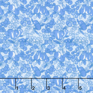 Fabric Market Favorites - Blue Yonder Fruits & Leaves 2 Yard Cut