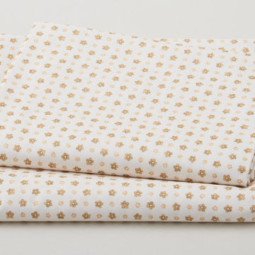 Fabric Market Favorites - Natural Flower Grid 2 Yard Cut