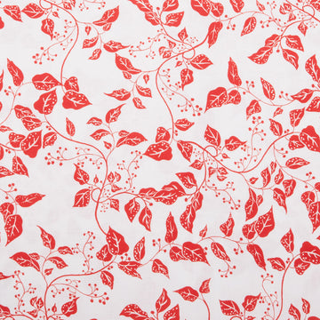 Scarlet Stitch - White Leaves 2 Yard Cut