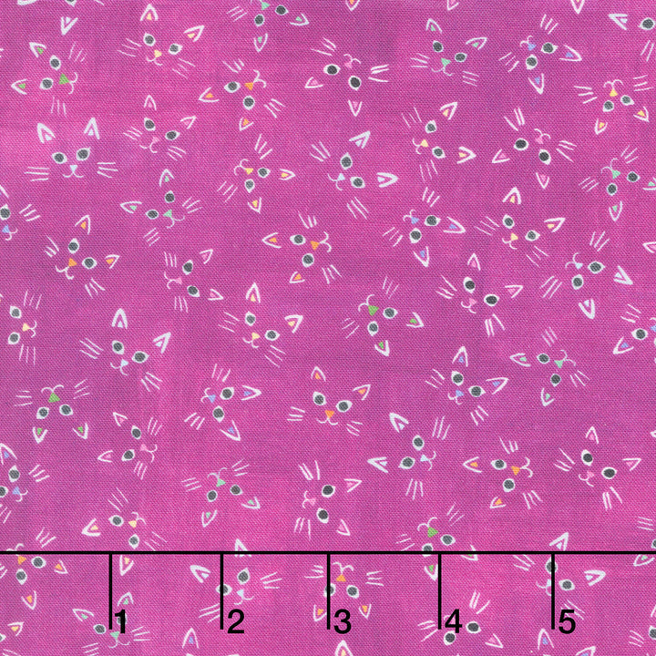 Whisker Wonderland - Cat Faces Petunia Yardage