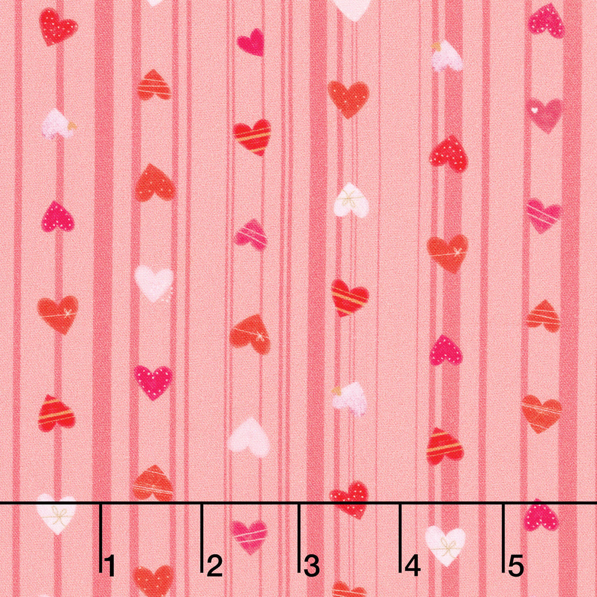 Charming Love - Small Hearts Stripes Love Yardage