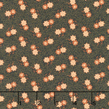 Love Mom - Flowers, Dots Black Yardage
