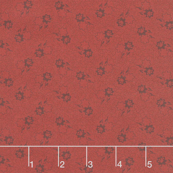 Love Mom - Flowers, Dots Red Yardage