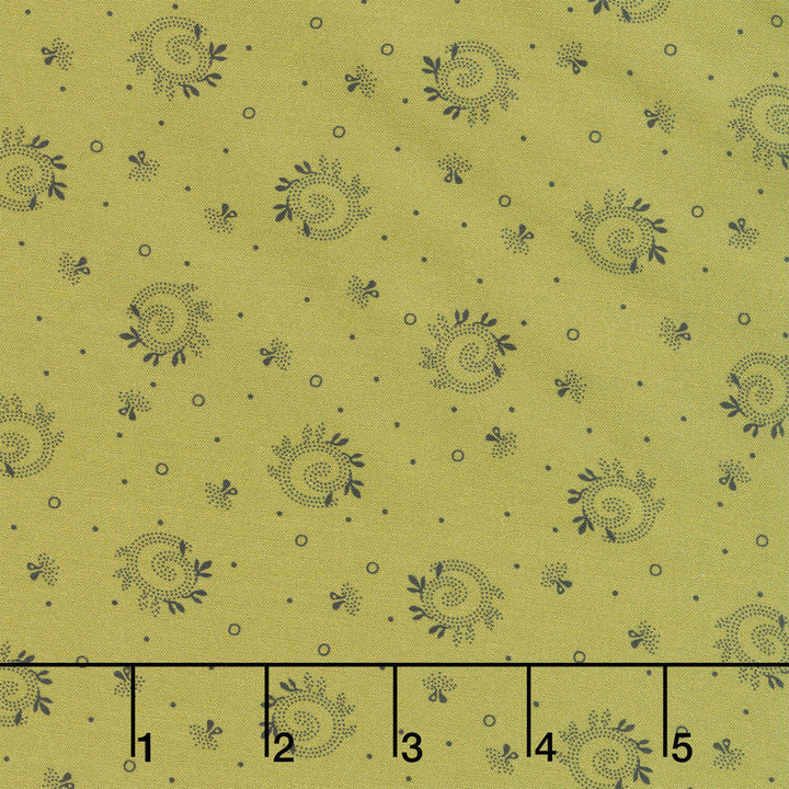 Love Mom - Swirls, Dots Olive Yardage