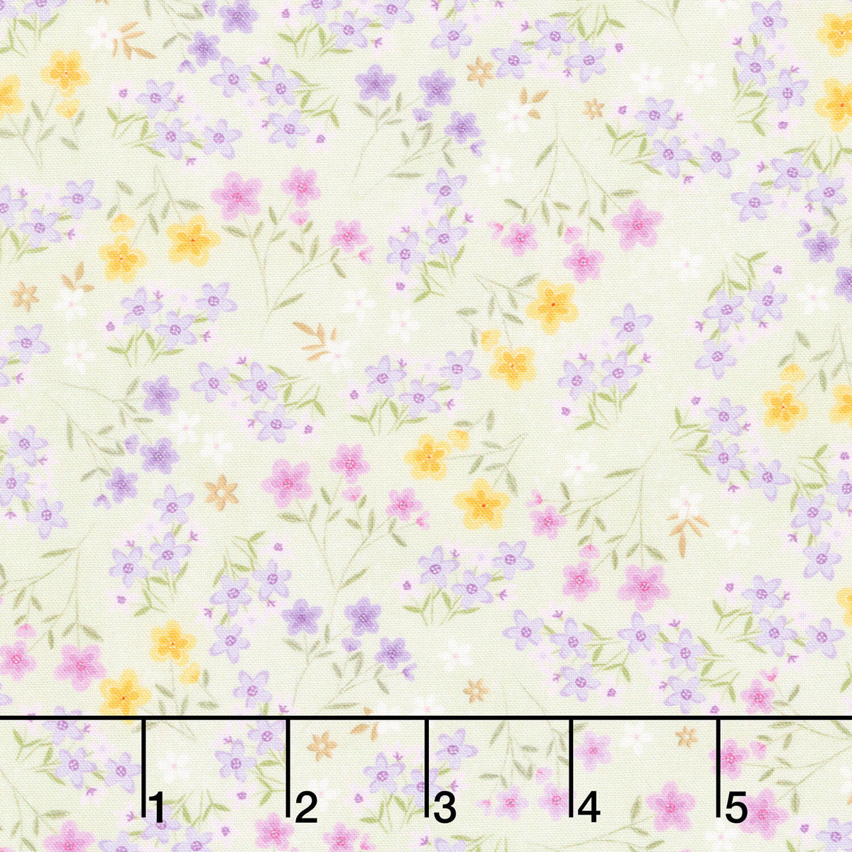 Happy Easter - Small Tossed Flowers Mint Yardage