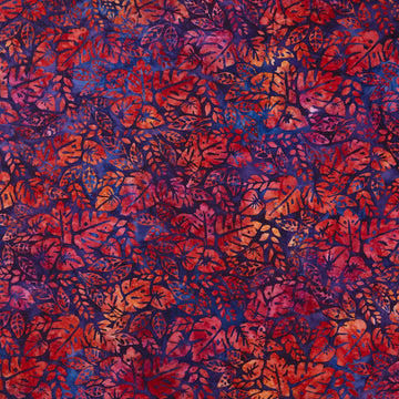 Artisan Batiks - Aloha Sunset Variety Tropical Leaves Pansy Yardage